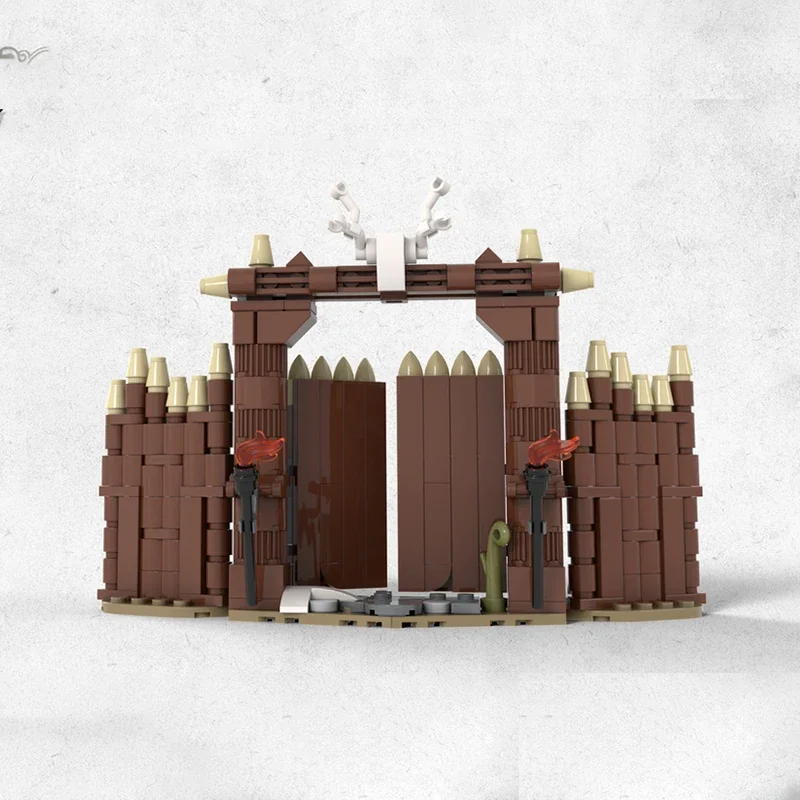 Street View Model MOC Building Brick Viking Fence Protection City Wall Modular Technolog Gift Holiday Assemble Children Toy Suit