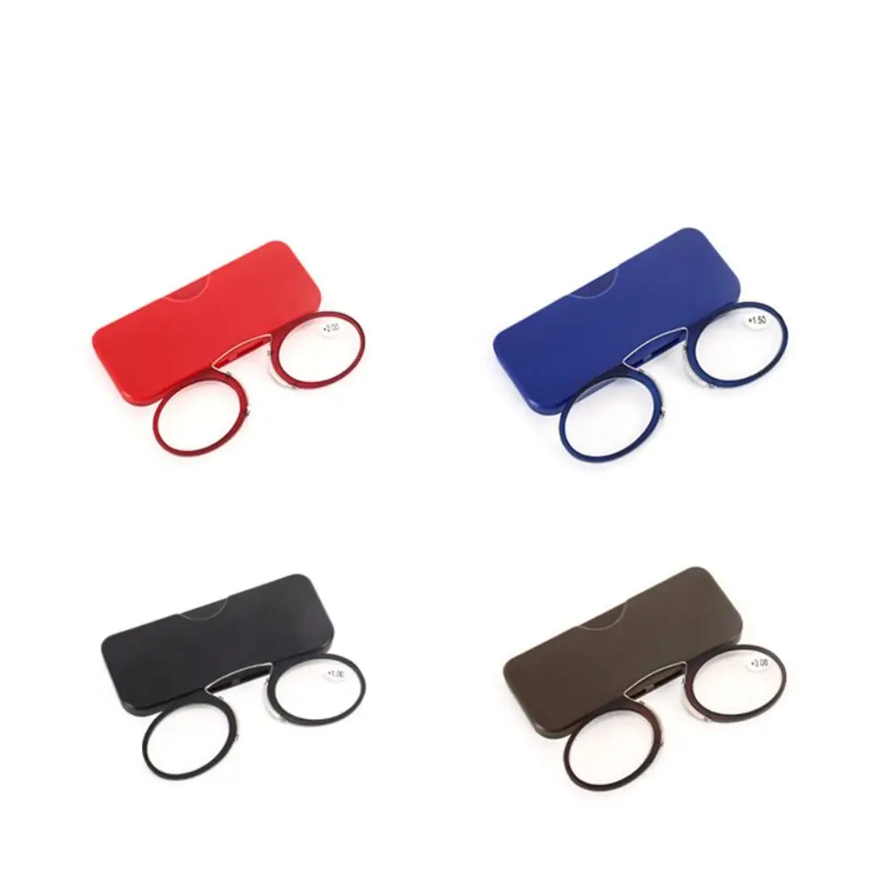 

Nose Clip Presbyopic Glasses Portable Attached To Mobile Phones Card Type Glass Box +1.0 +2.0 +3.0 Elderly Glasses Men Women