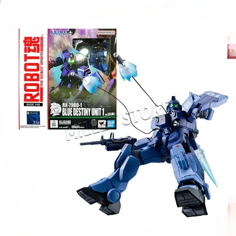 Kit de Modelo Gundam de Bandai, Robot Spirits Blue Destiny Unidad 1, Figura de Acción de Anime, Modelo Terminado, Juguetes y Regalos para Niños