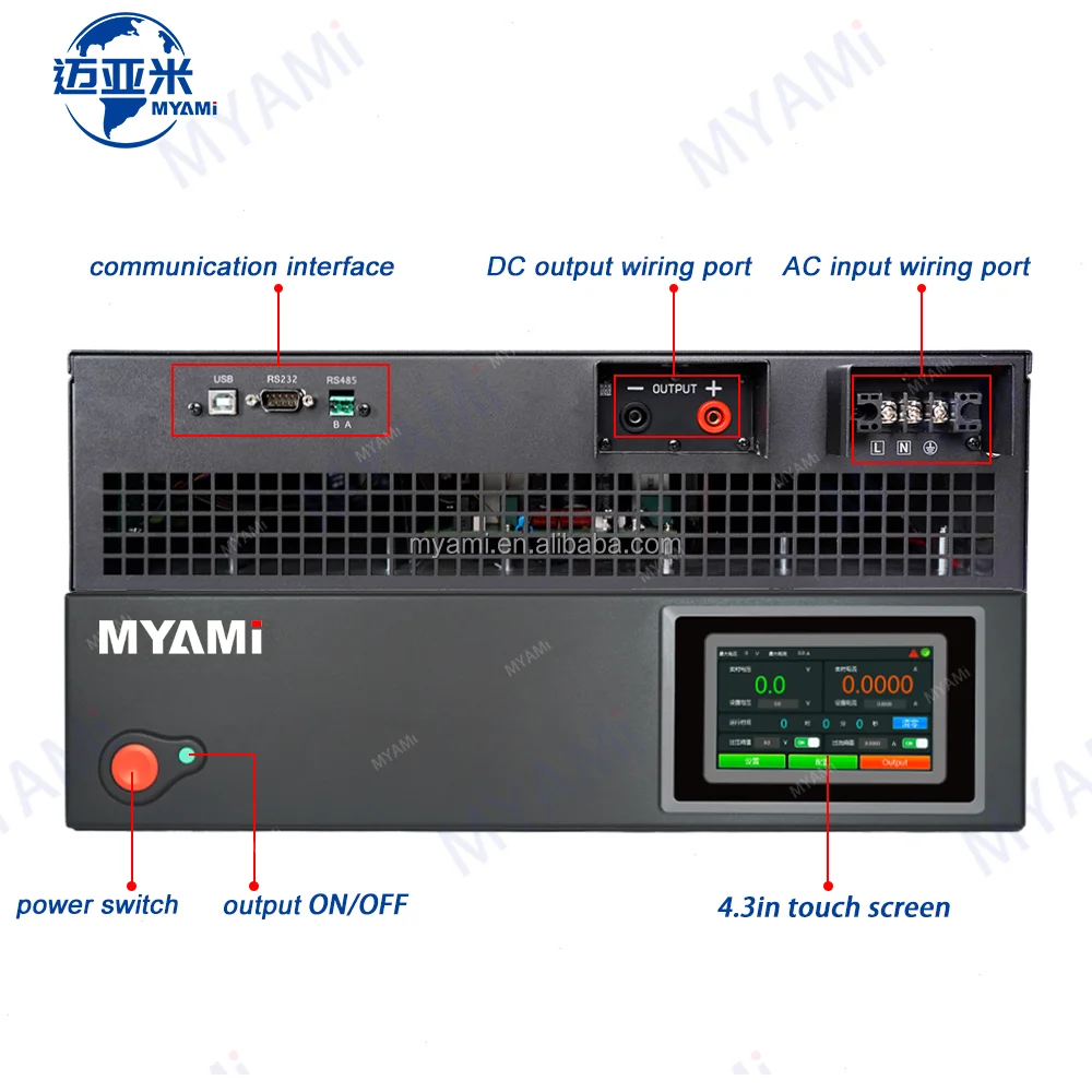 

MYAMI 19" 2U 1000V 4.5A Telecom Rectifier System 220V AC to 0-1000V DC Power Supplier Single Phase Rack Mount Rectifier Module