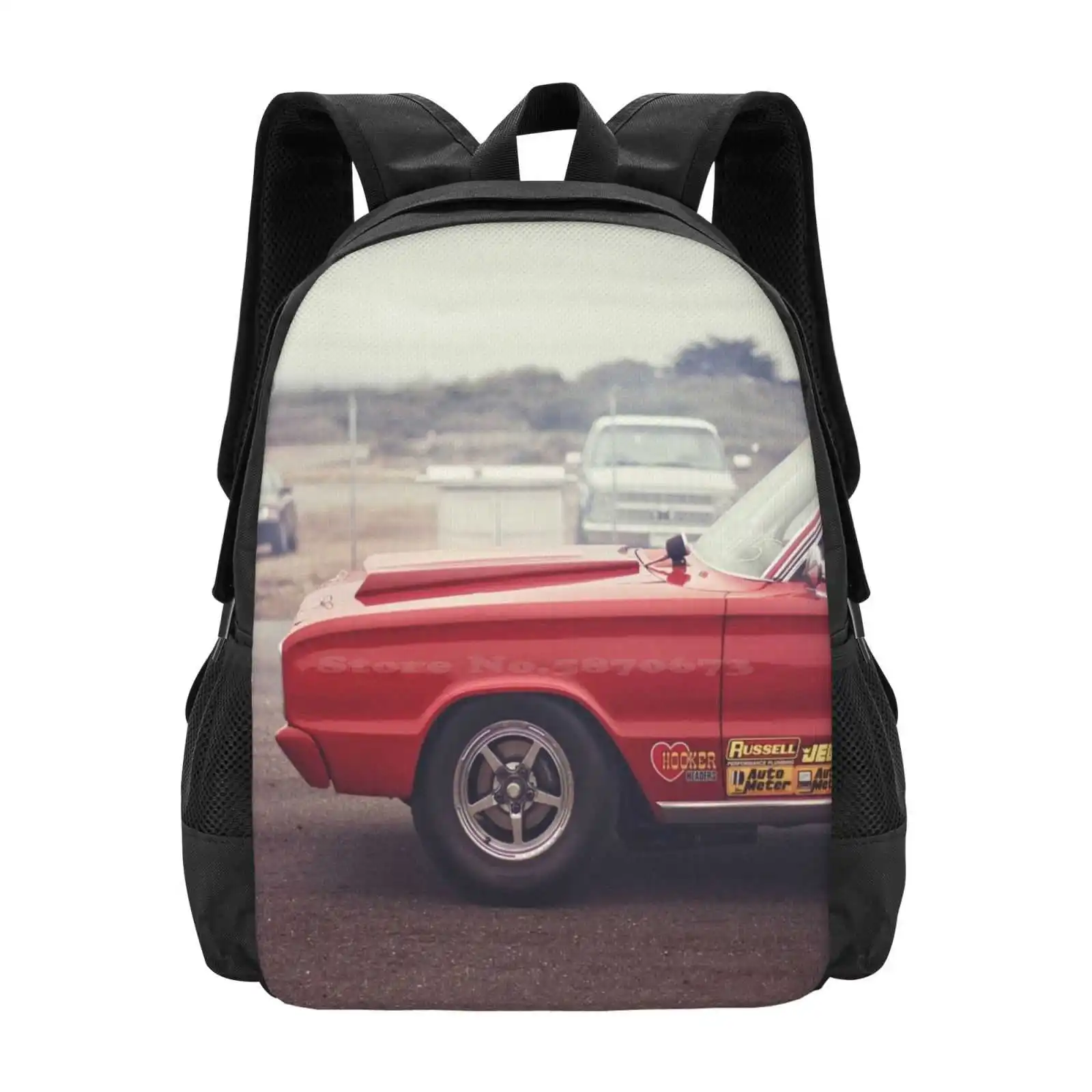 The Hero Hot Sale Schoolbag Backpack Fashion Bags Racing Mopar Track Dragstrip Classic American Muscle Cars Automotive