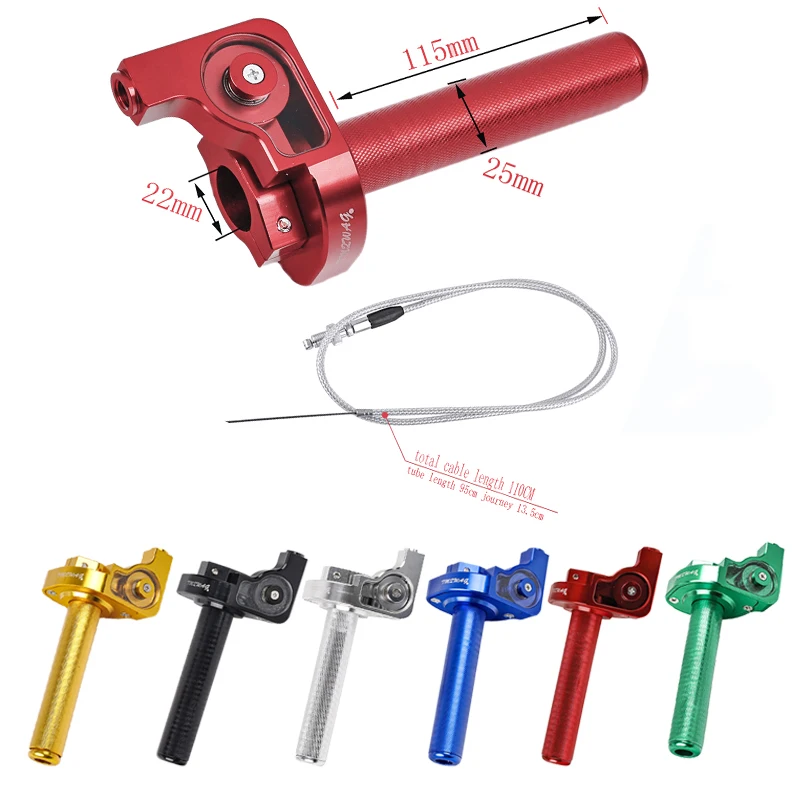 Motorcycle CNC Accessories Twist Throttle Handle Grip with Cable Replacement For Pit 50cc 125cc 150cc 250cc Dirt Bike Quad ATV