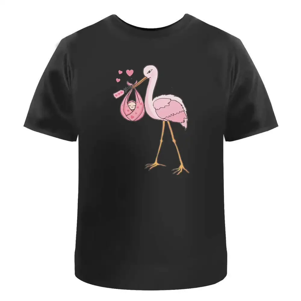 Stork Delivering Baby Girl' Men's / Women's Cotton T-Shirts