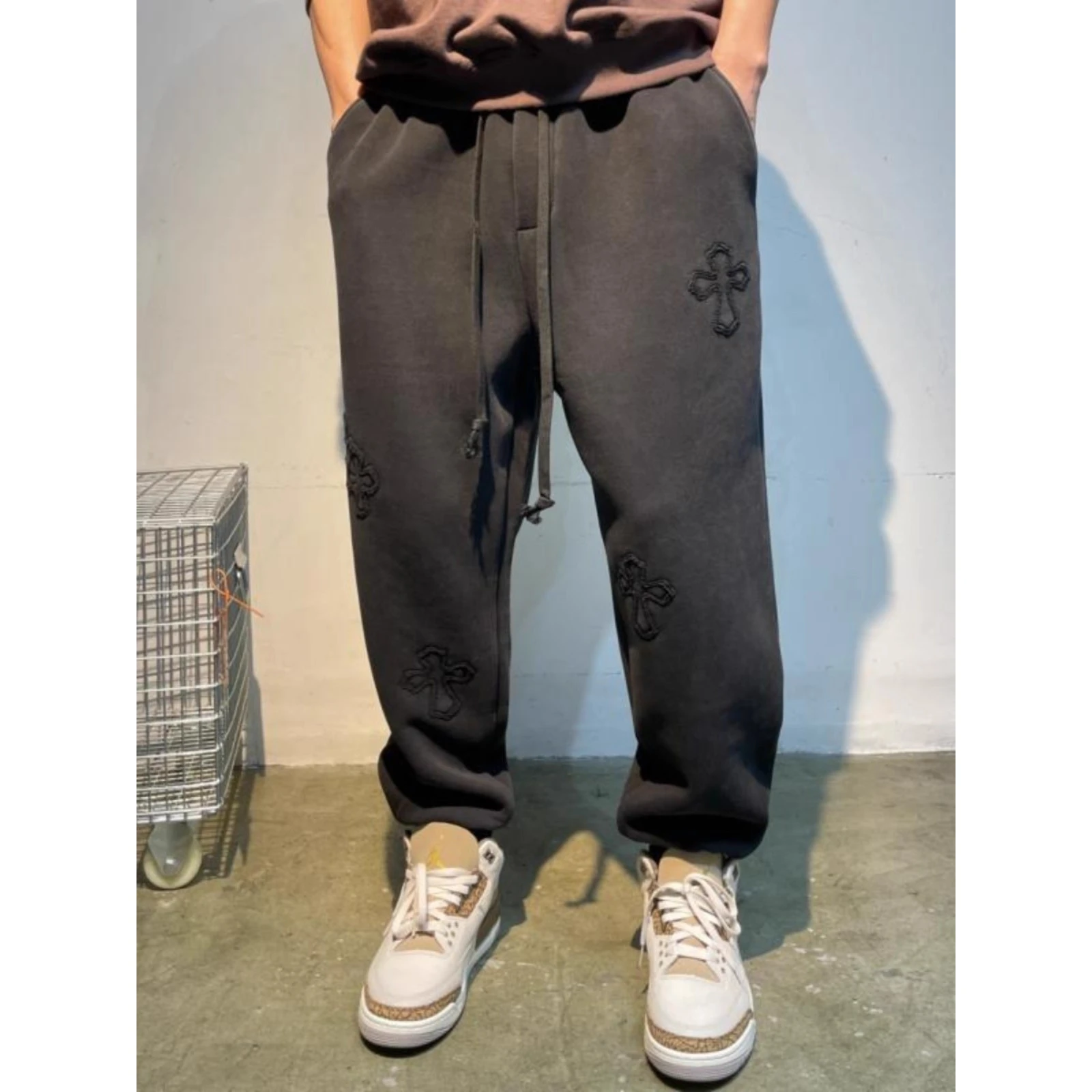 

Мужские спортивные брюки Extra Large 300 Pou American Style, повседневные, осенне-зимние, модные, универсальные, с перекрестными ремешками