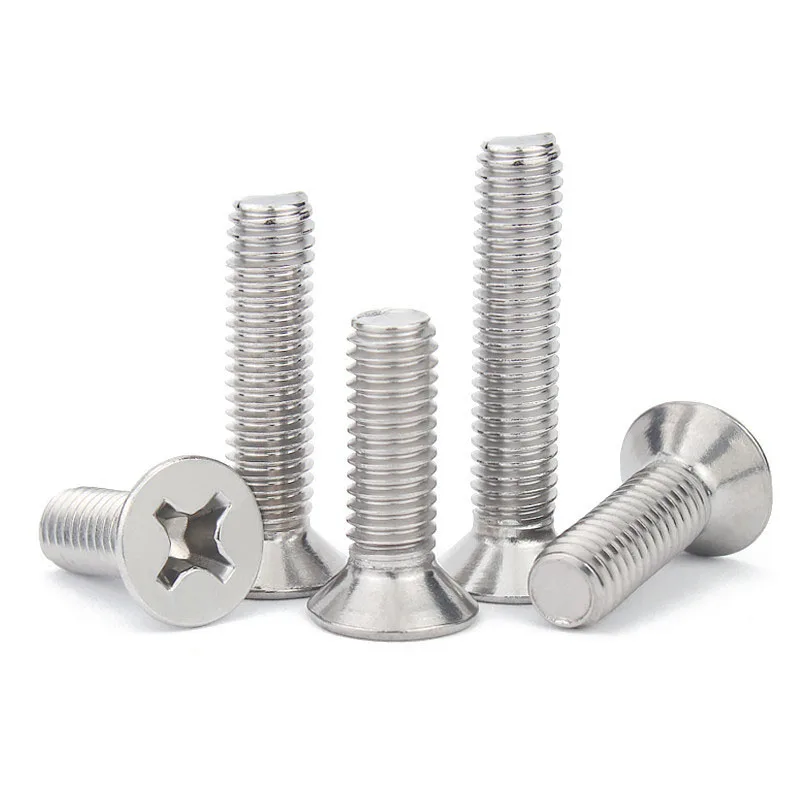50 Unids M2 M2.5 M3 M4 ISO7046 JISB1111F GB819 304 Tornillos De Acero inoxidable de DIN965 REBAJADAS Cabeza Plana Tornillo HW029