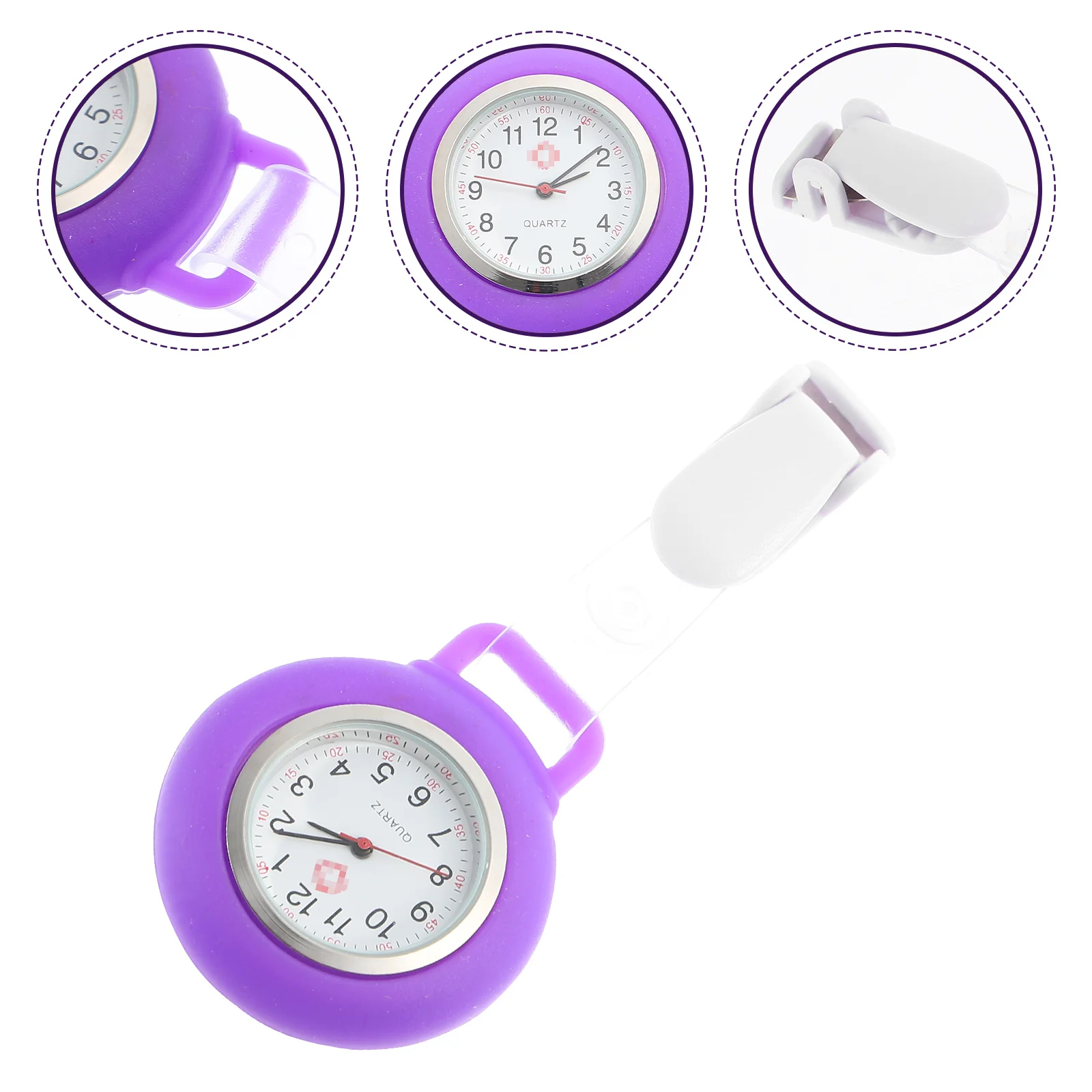 

Professional Nurse Watch with Clip Multi Function Pocket Clock for Medical Staff Convenient Breast Lapel Hanging Timepiece