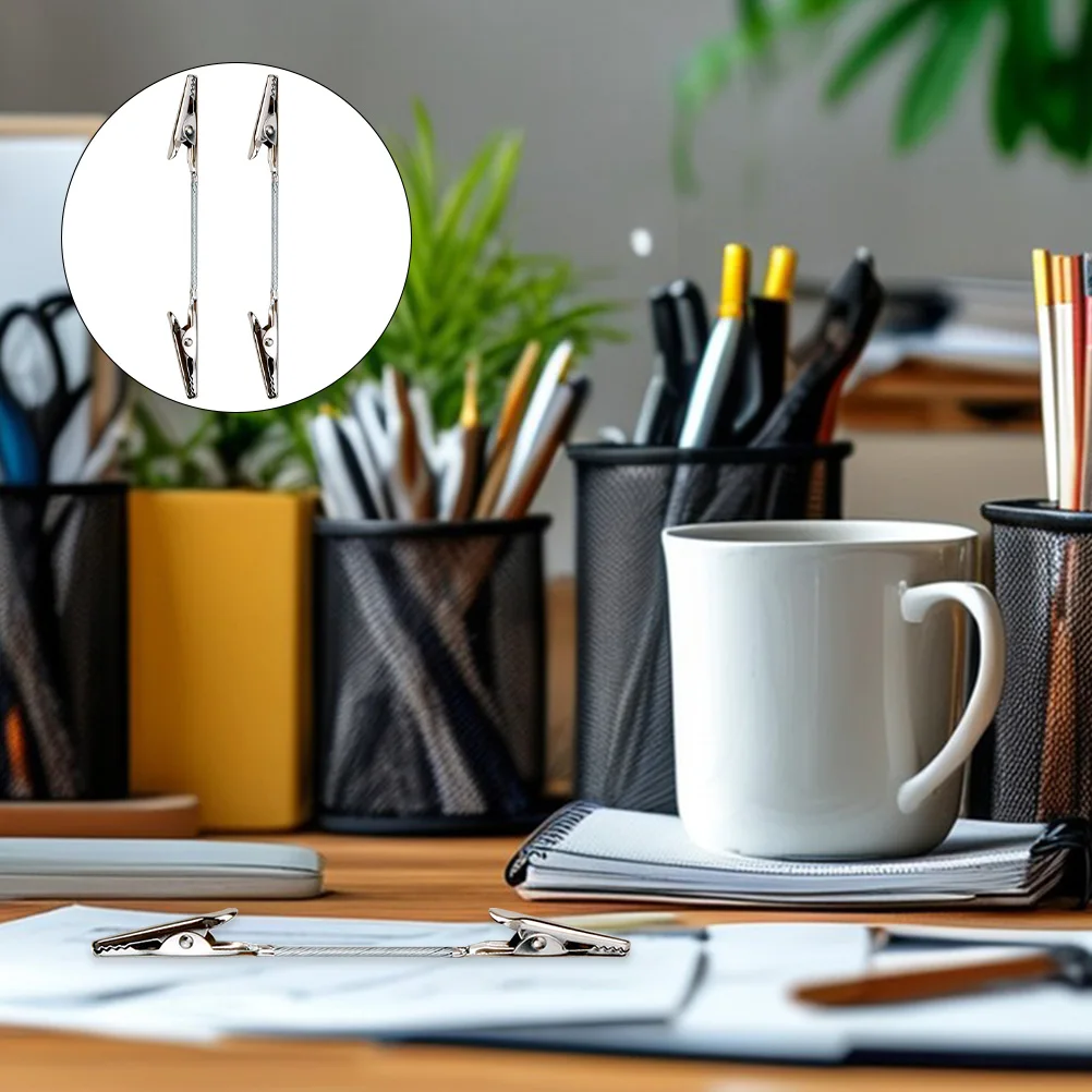 

12Pcs Metal Two Headed Clips Versatile Paper Photo Holder for Messages Cards Notes Perfect for Desk Wall Board Organizing