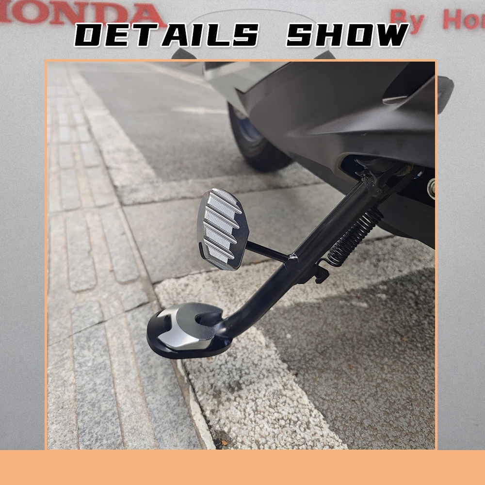 Piastra laterale del piede Ingrandisci cavalletto Pad per Honda FORZA350 Cavalletto laterale Ingrandisci supporto cavalletto per moto Suite in lega di alluminio