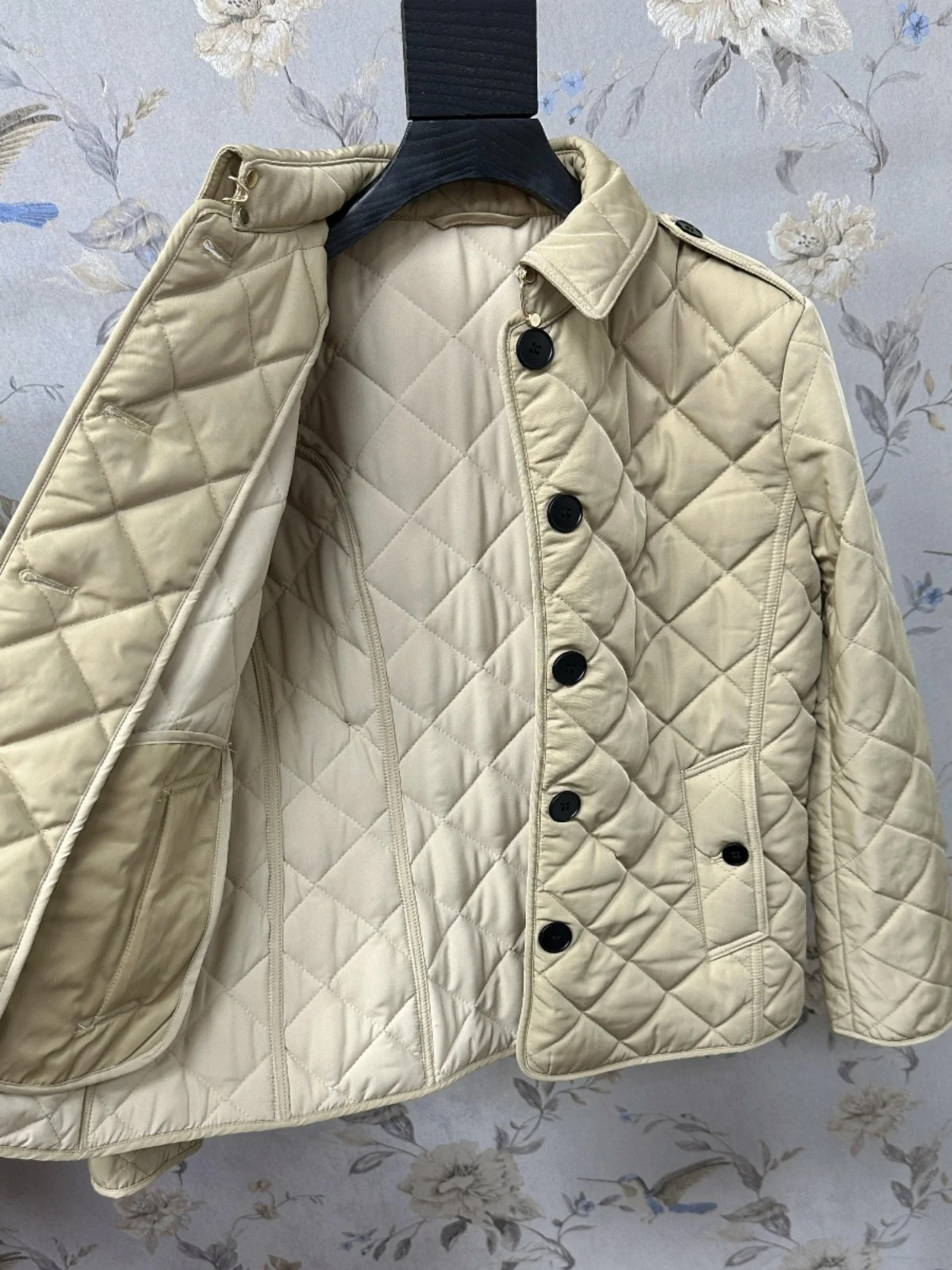 クラシックコットン Jaet レディース スリムフィット キルティングパターン 秋冬 アウター Sli Briti Sle 襟 シングルボタン