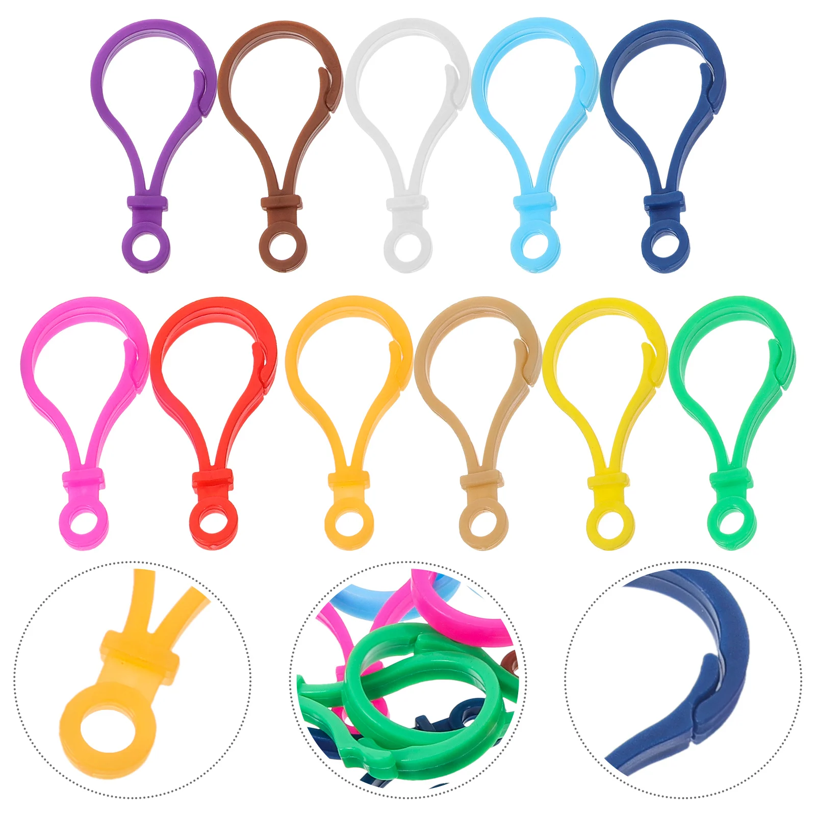 

100 Pcs Light Bulb Buckle Jewelry Lobster Clasp Hook Accessories Lanyard Hooks Plastic Claw Snap Clips Backpack