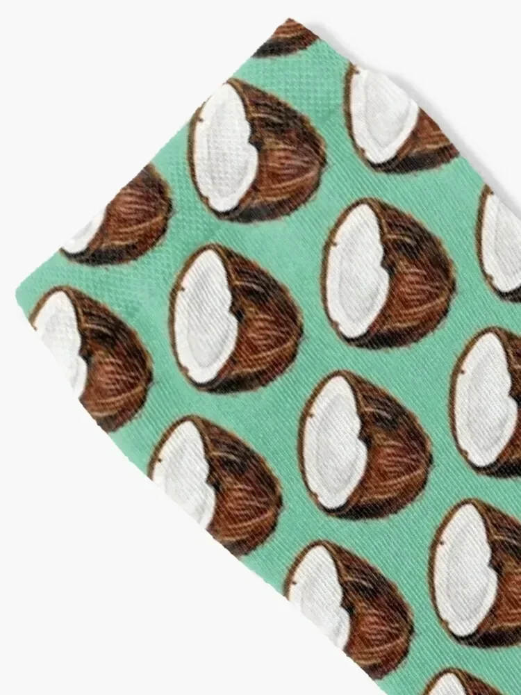 Coconut Pattern - Teal Socks kawaii sports stockings gifts colored Socks For Women Men's