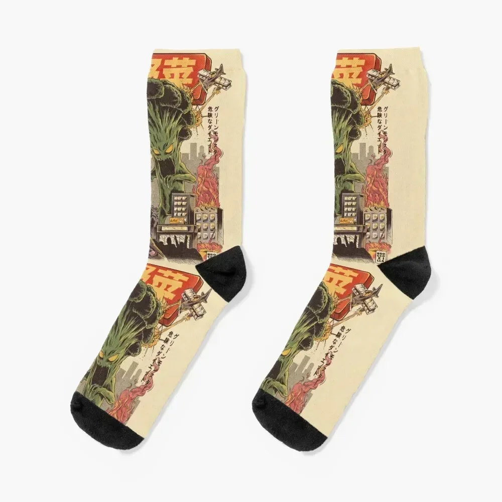 THE BROCCOZILLA Socks retro men cotton high quality set man Socks Woman Men's