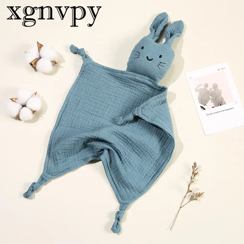 xgnvpy Children's Double Cotton Gauze Cuddle Cute Cat Drool Blanket with Sleeping Comforter Blanket Doll Baby Blanket