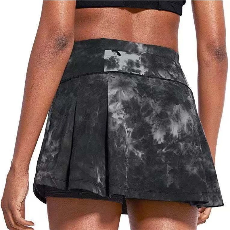 Tie Dye Women Running Yoga Pants Skirt Quick Dry Breathable Training Workout Tennis Skirt