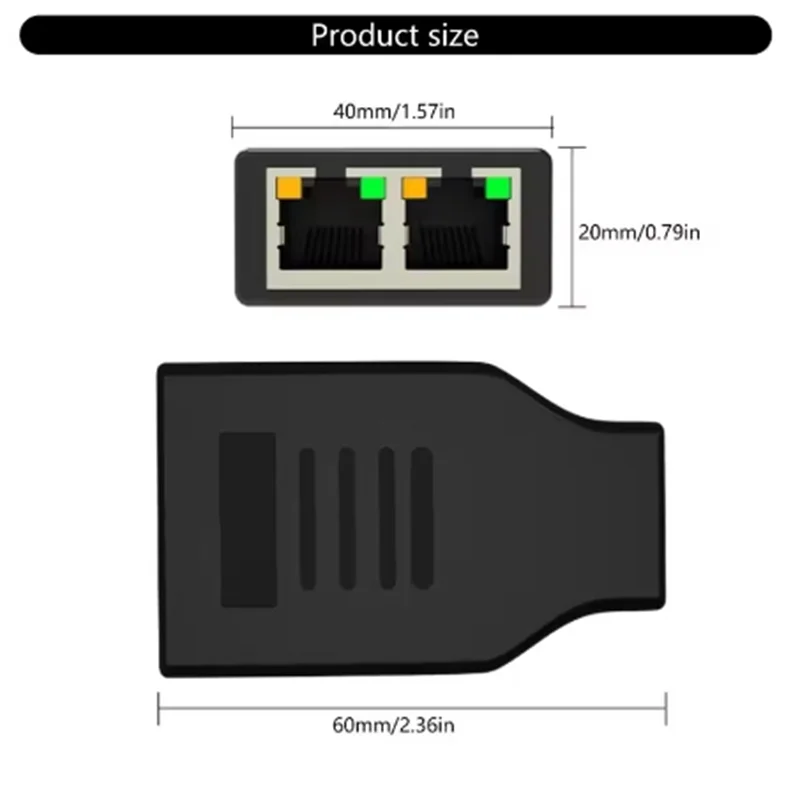 Cat 6 - RJ45 Female 1 to 2 Gigabit1000Mbps Network Splitter LAN Internet Splitter Supports Two Devices Working Simultaneously