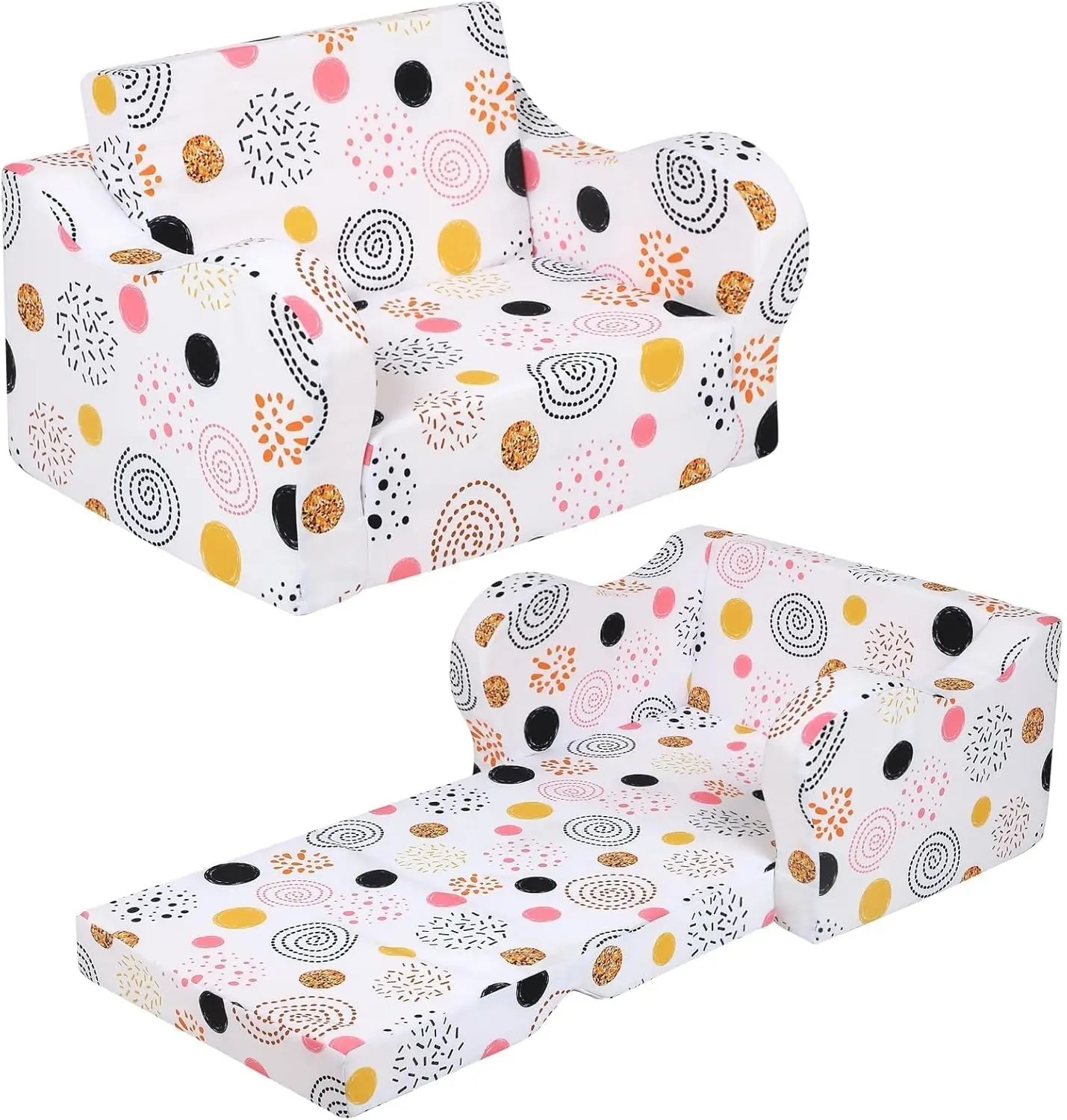 

Детский диван, откидной пенопластовый диван 2-в-1, складное мягкое игровое кресло белого цвета