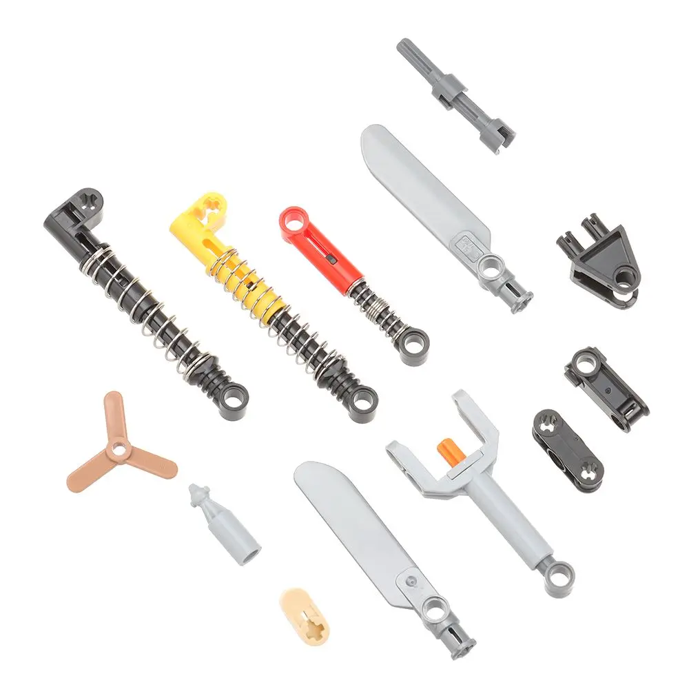 Multistyles Technology Building Blocks Drive Steering Bricks Shock Absorber Technical Parts Rod Connector Wheel Push