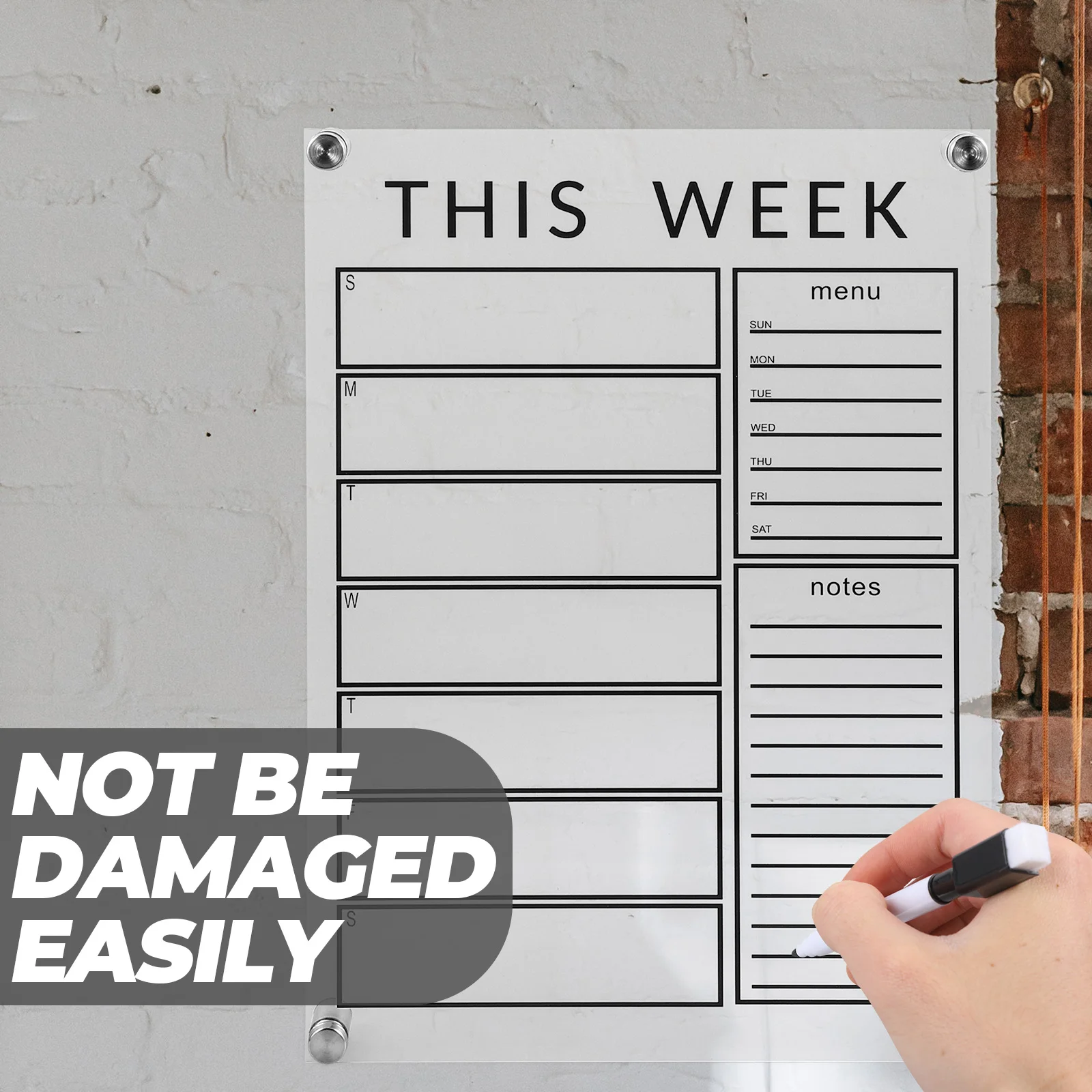 

1 комплект, большая доска для заметок с еженедельником, прозрачная акриловая доска для заметок, стираемая сообщение, домашний офис, школьное использование, легкий вес, многоразовый