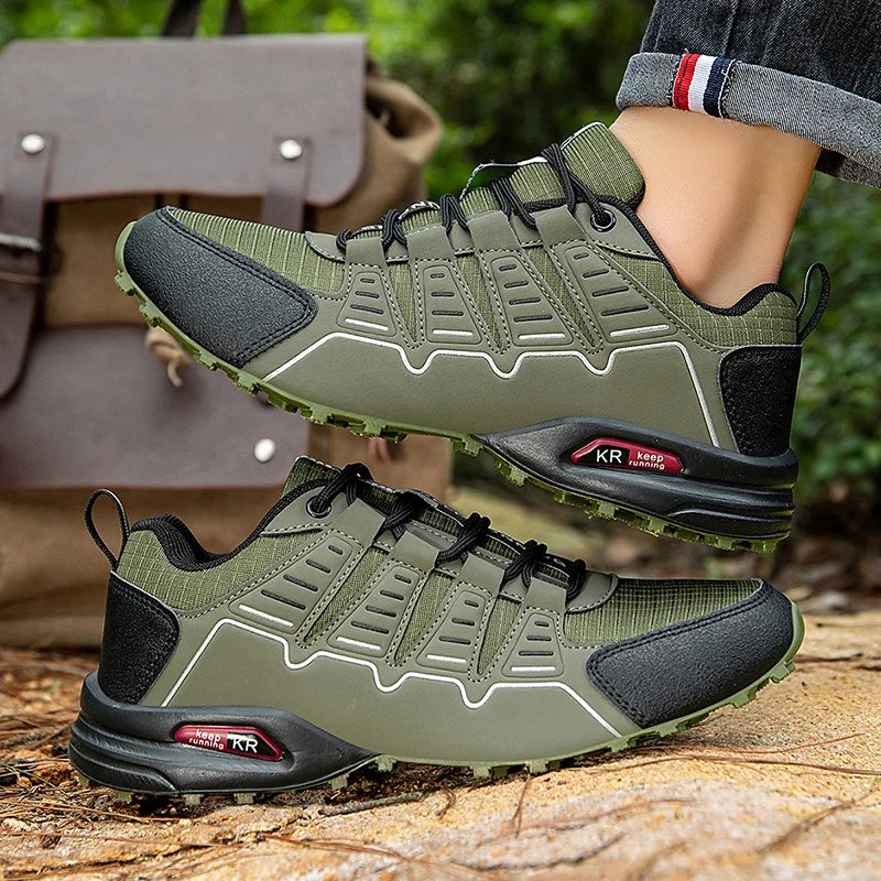 Hiking Shoes Men's Outdoor Rubber-Soled Non-Slip Tactical Training Shoes Lightweight Comfortable Hiking Travel Sports Shoes Men