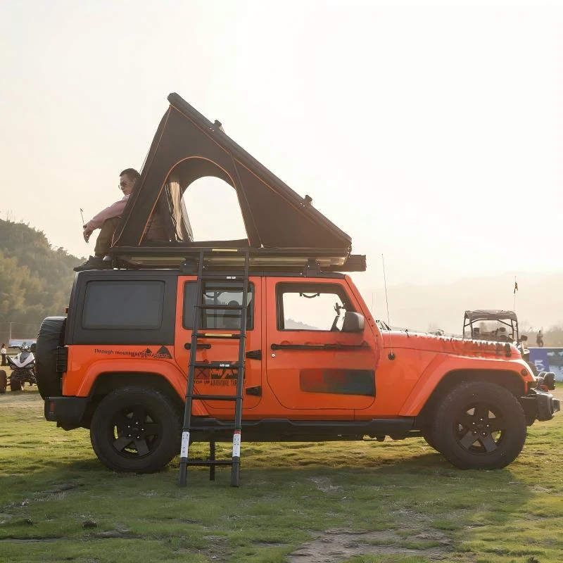 High Quality Hydraulic Quick Open Triangle Aluminum Rooftop Tent, Foldable Structure Fit For Car SUV Outdoor Camping