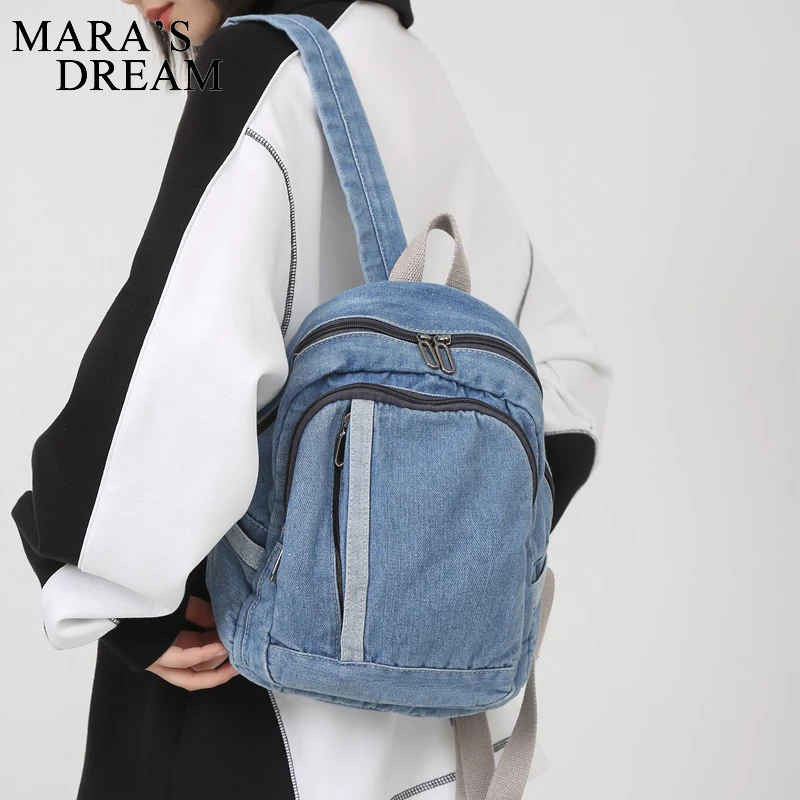 Mara\'s Dream Denim Canvas plecak damski o dużej pojemności dla nastolatka plecak dla dziewcząt plecak damski moda śliczny Denim Travel bag