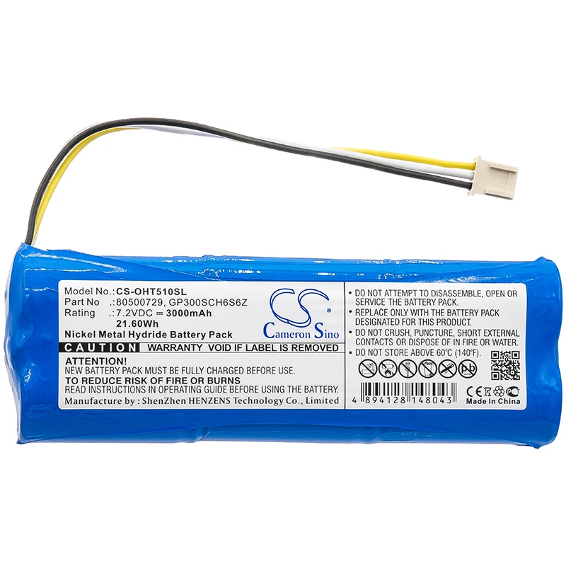 

GreenBatteryPower CameronSino 3000mAh 7.2V 21.6Wh Equipment, Survey, Test Ni-MH Battery for Ohaus 80500729 GP300SCH6S6Z T51 T71