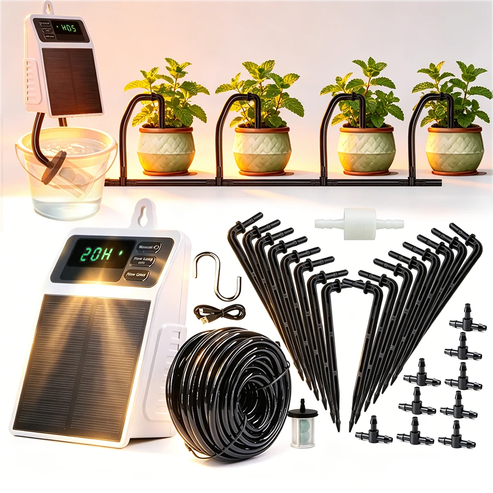 

Solar Energy Pump Intelligent Automatic Watering Device Garden Drip Irrigation Equipment Pump Controller Timer System for Plants