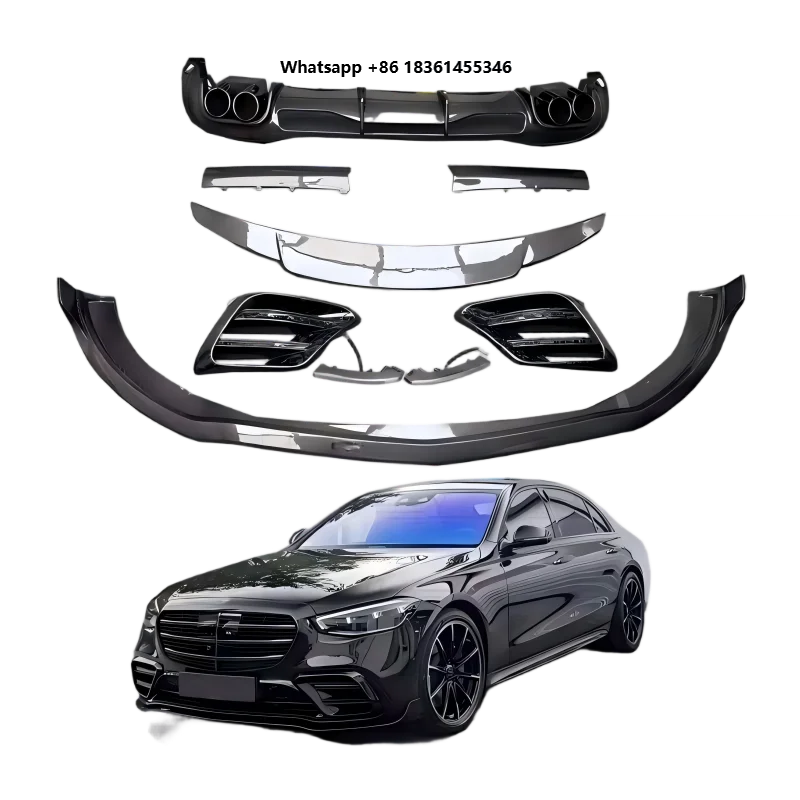 

2021-2022 For S-Class S450 S63 W223 - Front Lip/Tuyere/Rear Diffuser/Spoiler Upgrade B Carbon Fiber Body Kit