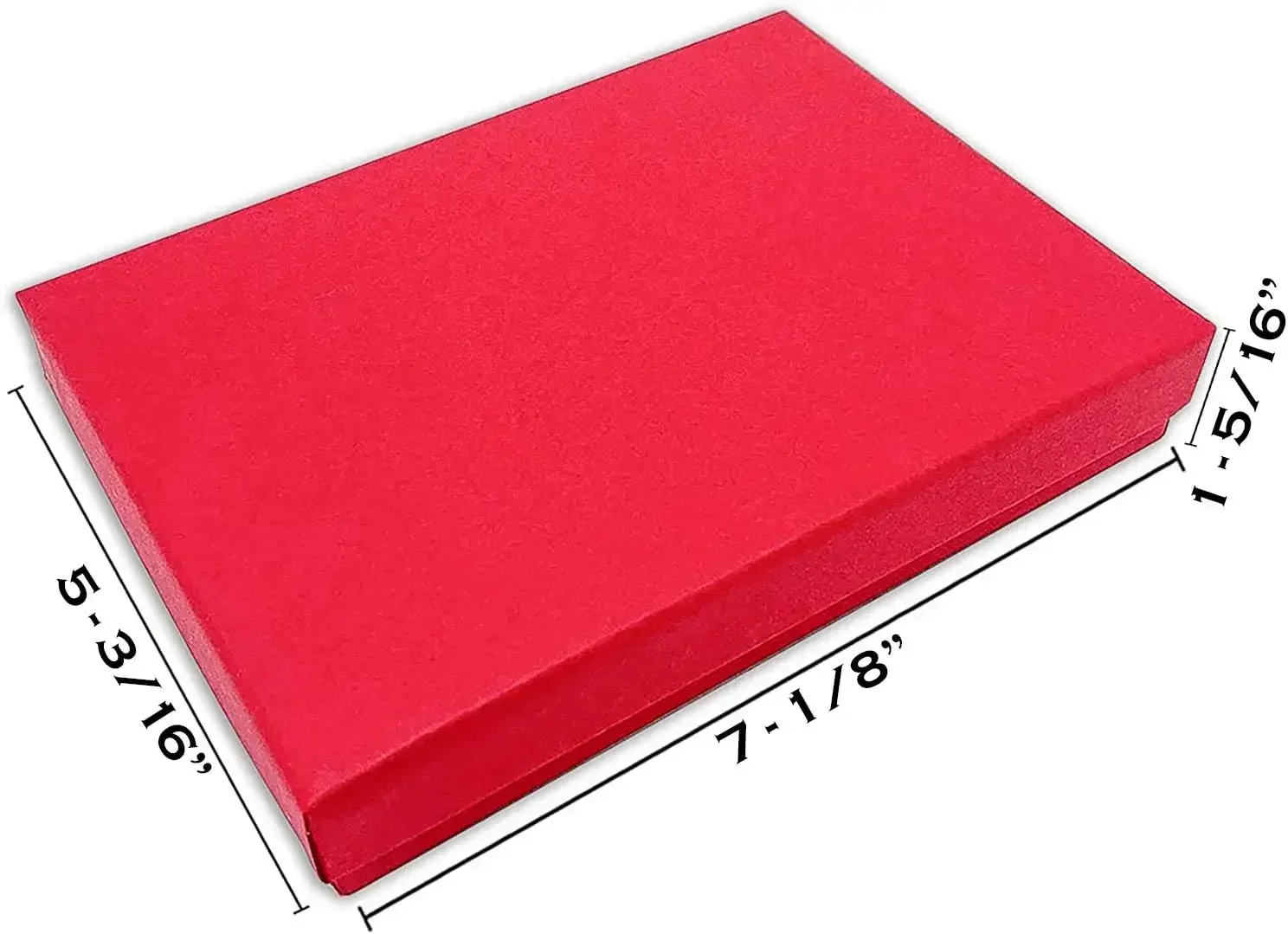 TheDisplayGuys - 100-Pack #75 Cotton Filled Cardboard Paper Jewelry Boxes Gift Case - Matte Red (7.1
