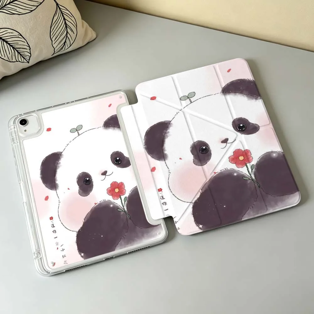 Cute Panda Cartoon For Apple iPad Air A16 4 5 11th 10th 7th 11 12.9 13 10.5 inch Gen 3Y Tablet Case Soft