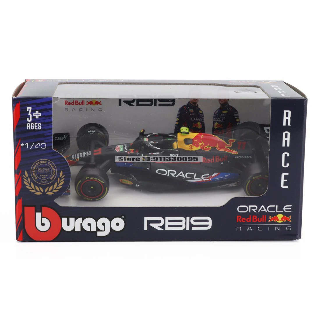 Bburago 1:43 F1 Red Bull RB19 2023 Estación Austin de EE. UU. # 1 Verstappen # 11 Perez coche de aleación modelo fundido a presión juguete coleccionable