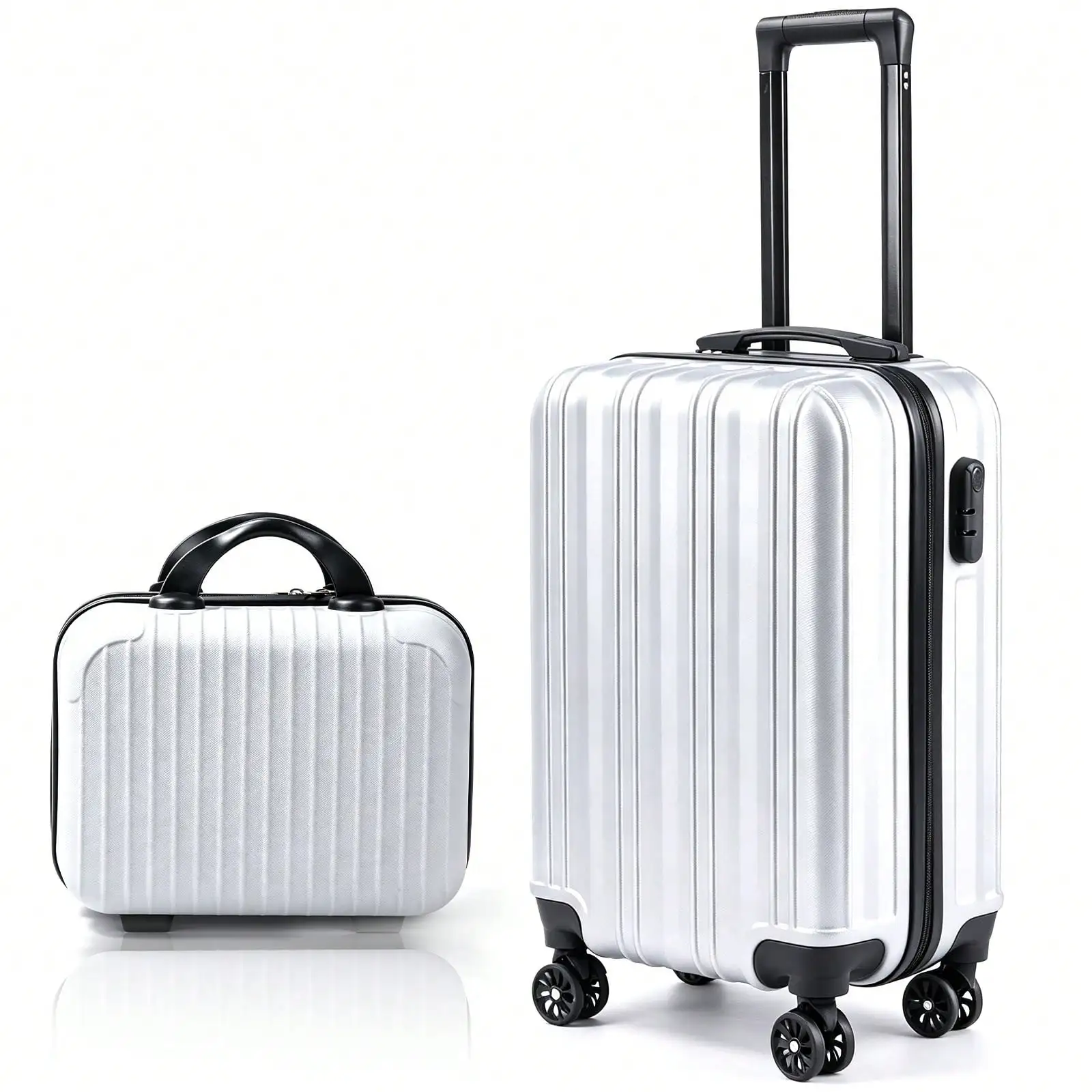 2 Pcs Carry On Luggage Sets With Spinner Wheels Lightweight Travel Suitcases PP Hardshell Carry-On 20 Inch & 14 Inch Luggage Case Luggage Suitcase Luggage With Wheels Carry On Suitcase Travel Luggage Suitcase Bag Durable Large Capacity Clothes Storage For