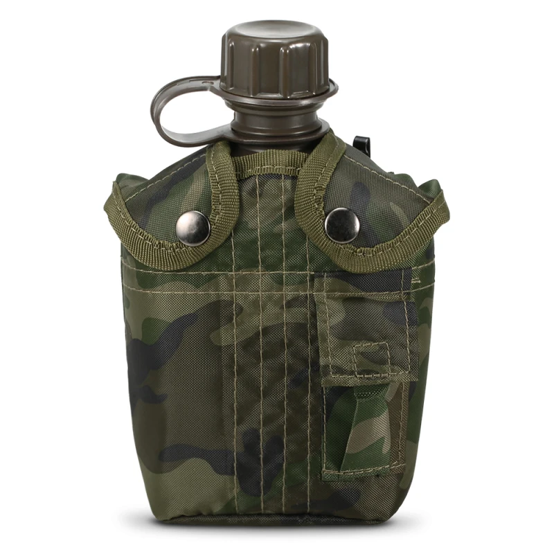 1L Outdoor Military Canteen Bottle Camping Hiking Backpacking Survival Water Bottle Kettle with Cover Sports Bottles