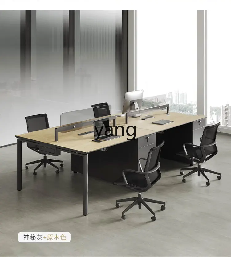 L'm'm Modern Station Office Desk and Chair Combination Double 4 4 6 6 Staff Office Home