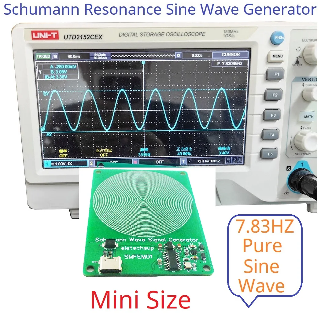 Mini 7.83Hz Pure Sine Wave Schumann Resonances SR Signal Generator Earth Resonance Wave Booster External Battery Available