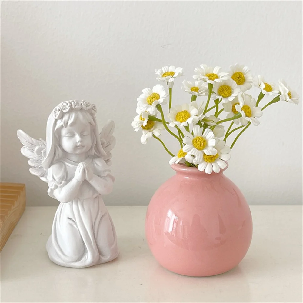 Silicone Fondant Mold 3d Prayer Angel Boy Girl Diy Soft Pottery Plaster Chocolate Jelly Cake Decor Baking Tools Resin Craft Mold