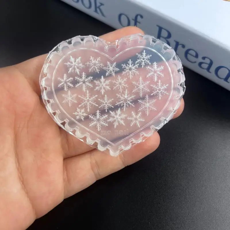 クリスマス雪の結晶 3D アクリルネイルモールドネイルアートデコレーション DIY シリコーン透明マニキュアテンプレートネイルチャーム非毒性