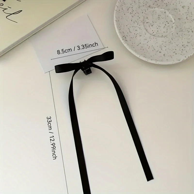 2-teilige Vintage-Haarspangen mit Schleife und Schleife – stilvolles schwarzes geometrisches Design, geeignet für tägliche und festliche Anlässe, Damenmode