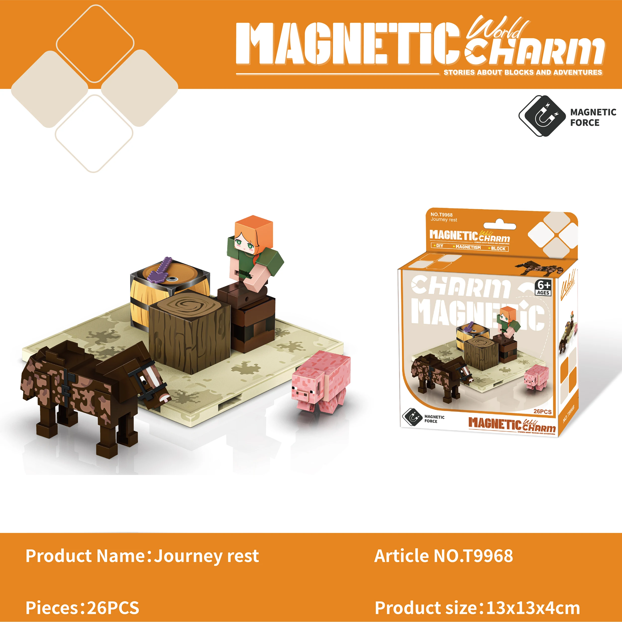Set di costruzioni magnetiche Giocattolo educativo di blocchi di costruzione fai-da-te con base magnetica Gioco di costruzione di dimensioni da tavolo Regalo di Natale