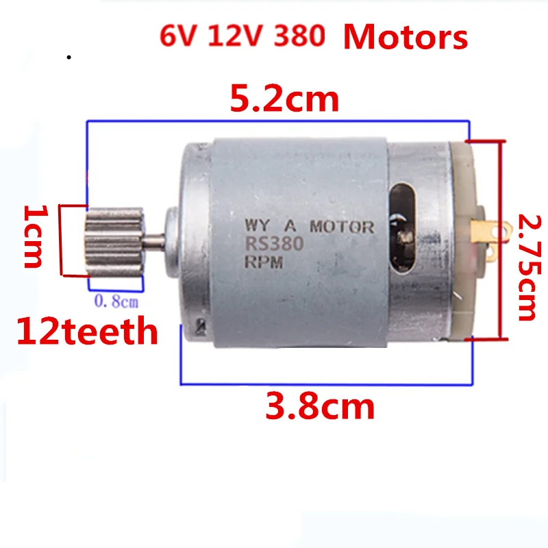 Acessório do motor elétrico para crianças, RC Car, Children Ride on Toys, Peças de reposição, RS 380 390 550 570