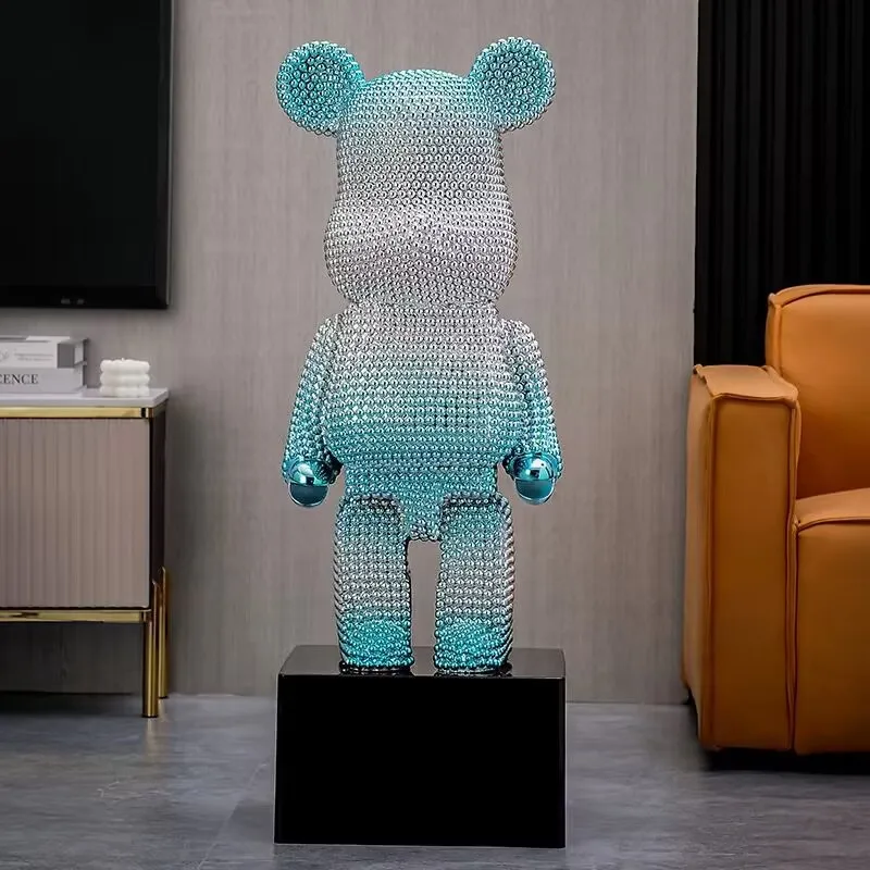 Electroplated Bear Cartoon Piggy Bank Creative Decoration Luxury Living Room TV Cabinet Floor Ceiling Large Ornament Holiday Gif