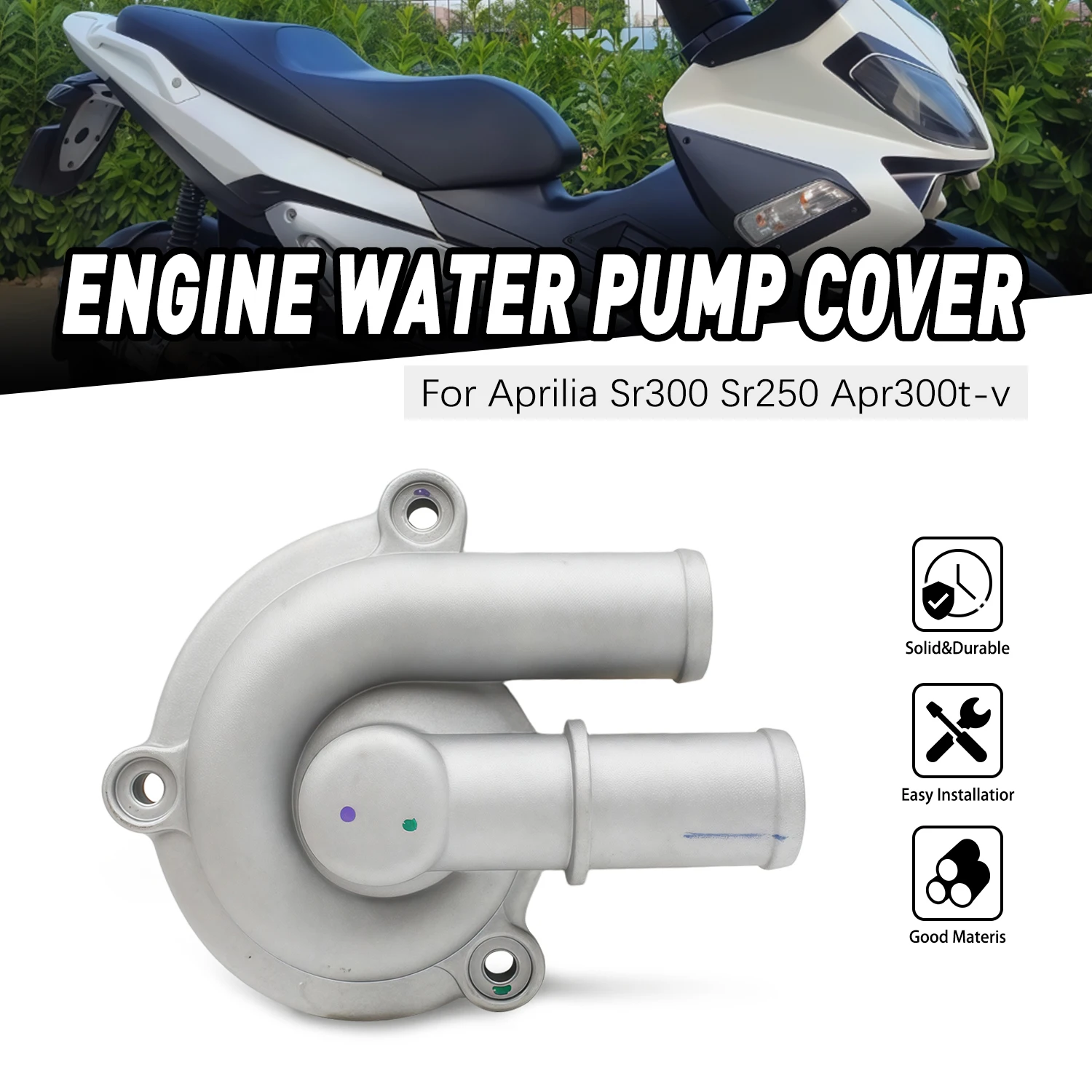 Replace Motorcycle Parts engine Water Pump Cover Stable For Aprilia SR300 SR250 APR300T-V
