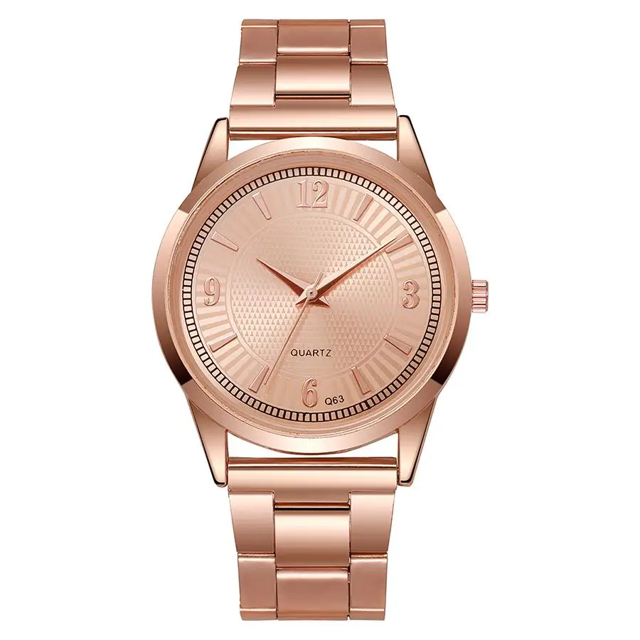 Fashion rose gold series men's quartz watch iron band men's watch gift accessories