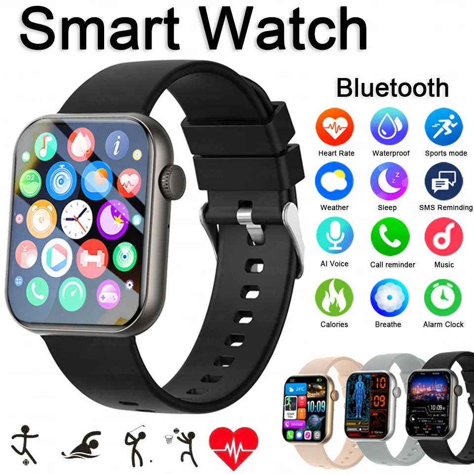 

2025Новые умные часы, многофункциональные Bluetooth-мониторы здоровья, управление музыкой, спортивные водонепроницаемые умные часы IP68, для мужчин и женщин