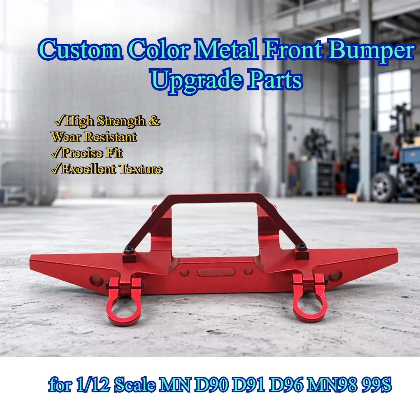 For 1/12 Scale MN D90 D91 D96 MN98 99S Custom Color Metal Front Bumper Upgrade Parts RC Crawler Replacement Spare Accessories