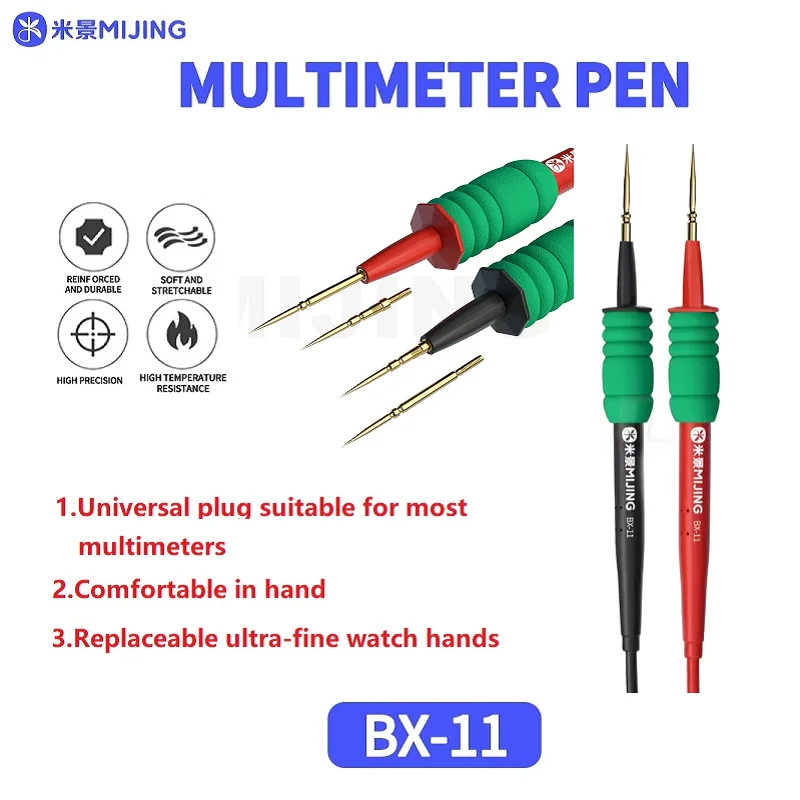 Mijing BX-11 Multimeter Pen Extra Sharp Hard Probes High Precision Voltage Current Detection Probe Pen for Electronics Repair