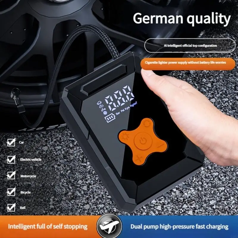 G99F سيارة ضاغط الهواء ضاغط ضاغط إطارات مضخات الهواء مع بنوك الطاقة وظيفة لدراجة دراجة دراجة دراجة نارية إطارات نفخ محمول #2