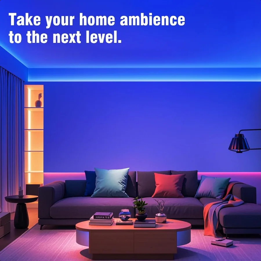 100ft ledstripverlichting voor slaapkamer kleurveranderende led-lichtstripskit met 24 toetsen IR-afstandsbediening en slimme app-bediening RGB muziek S