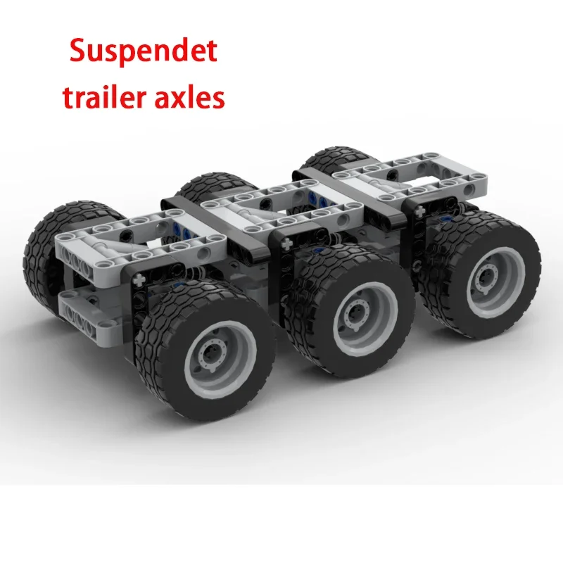 High-Tech Car Wheels Building Block Set, 3 Trailer Axled, DIY Técnico Pin, Liftarm Peças, Suspendettrailer Tijolo Brinquedos, MOC, 119pcs