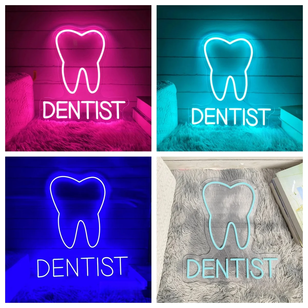 Tooth Dentist Neon Sign, Custom Dental Clinic LED Neon Light Wall Salon Decor Medicine Dental Office Personalized Decoration